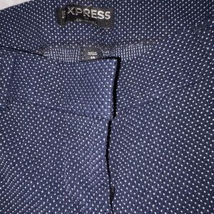Express Dark Blue Dotted Cropped Pants